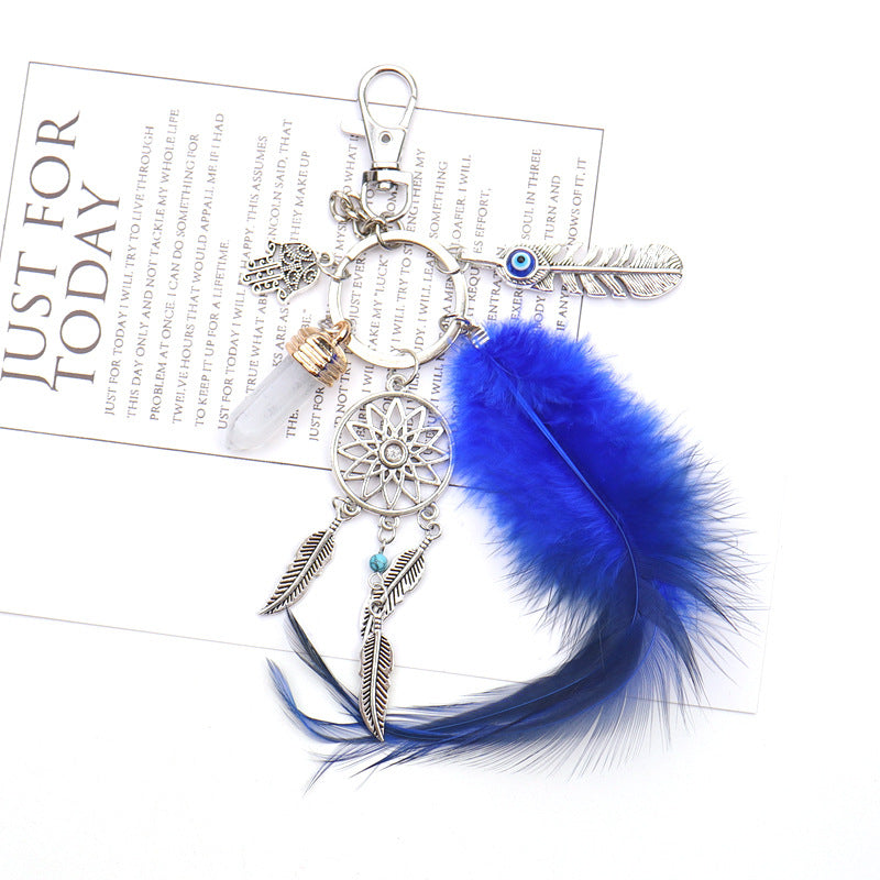 Wholesale Dream Catcher Feather Tassel Metal Keychain